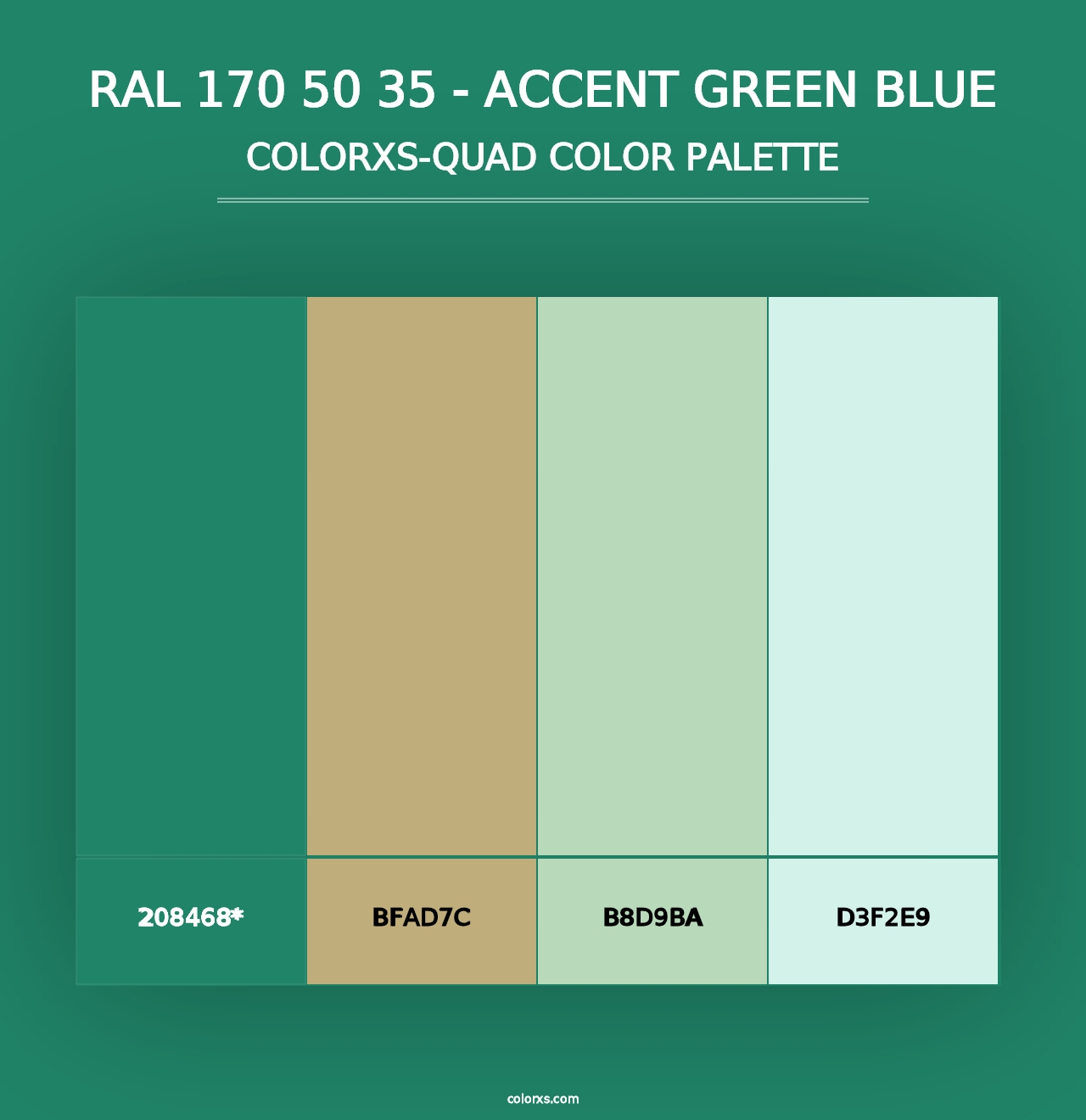 RAL 170 50 35 - Accent Green Blue - Colorxs Quad Palette