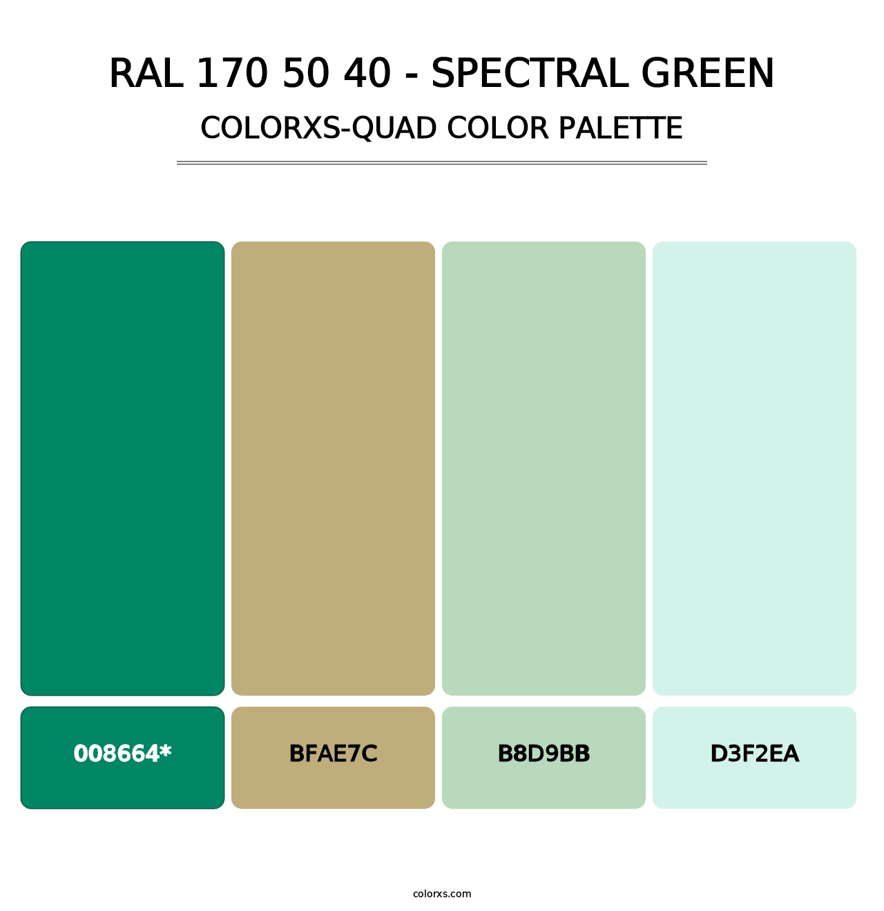 RAL 170 50 40 - Spectral Green - Colorxs Quad Palette