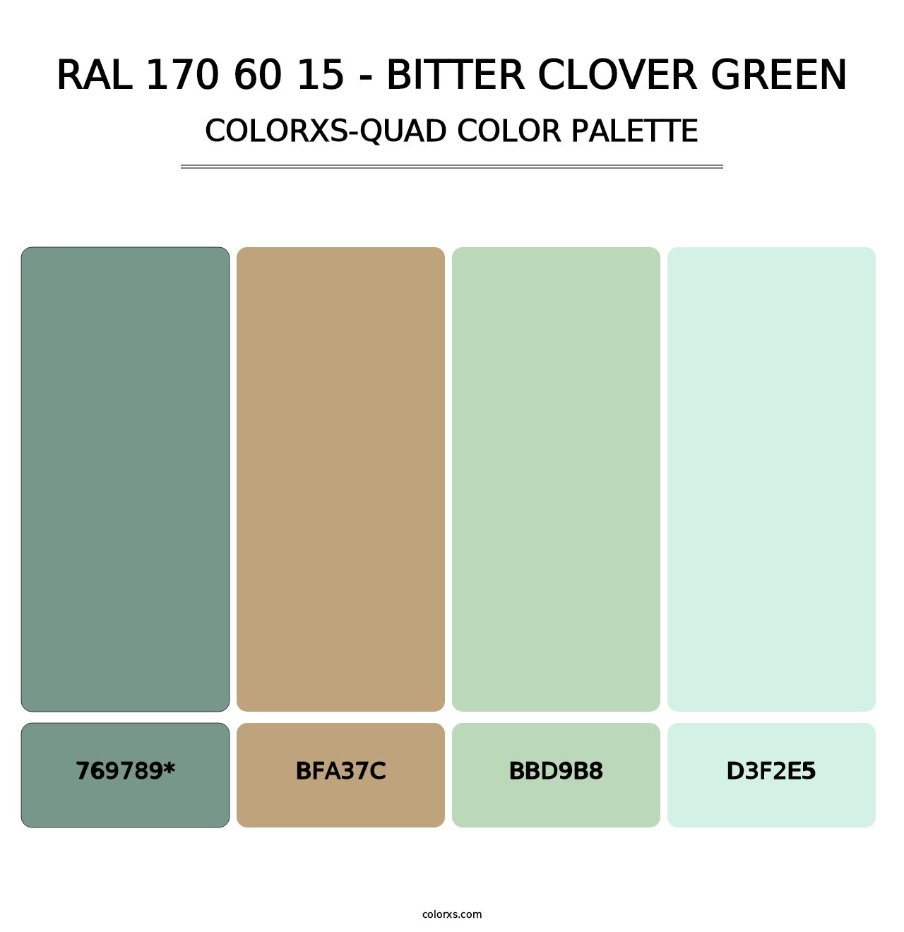 RAL 170 60 15 - Bitter Clover Green - Colorxs Quad Palette