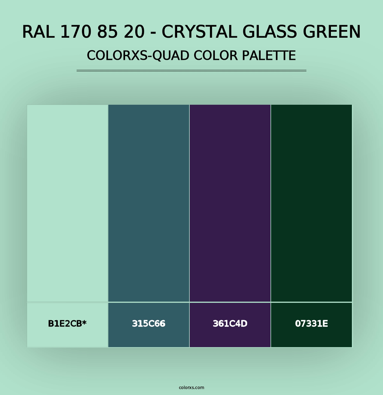 RAL 170 85 20 - Crystal Glass Green - Colorxs Quad Palette