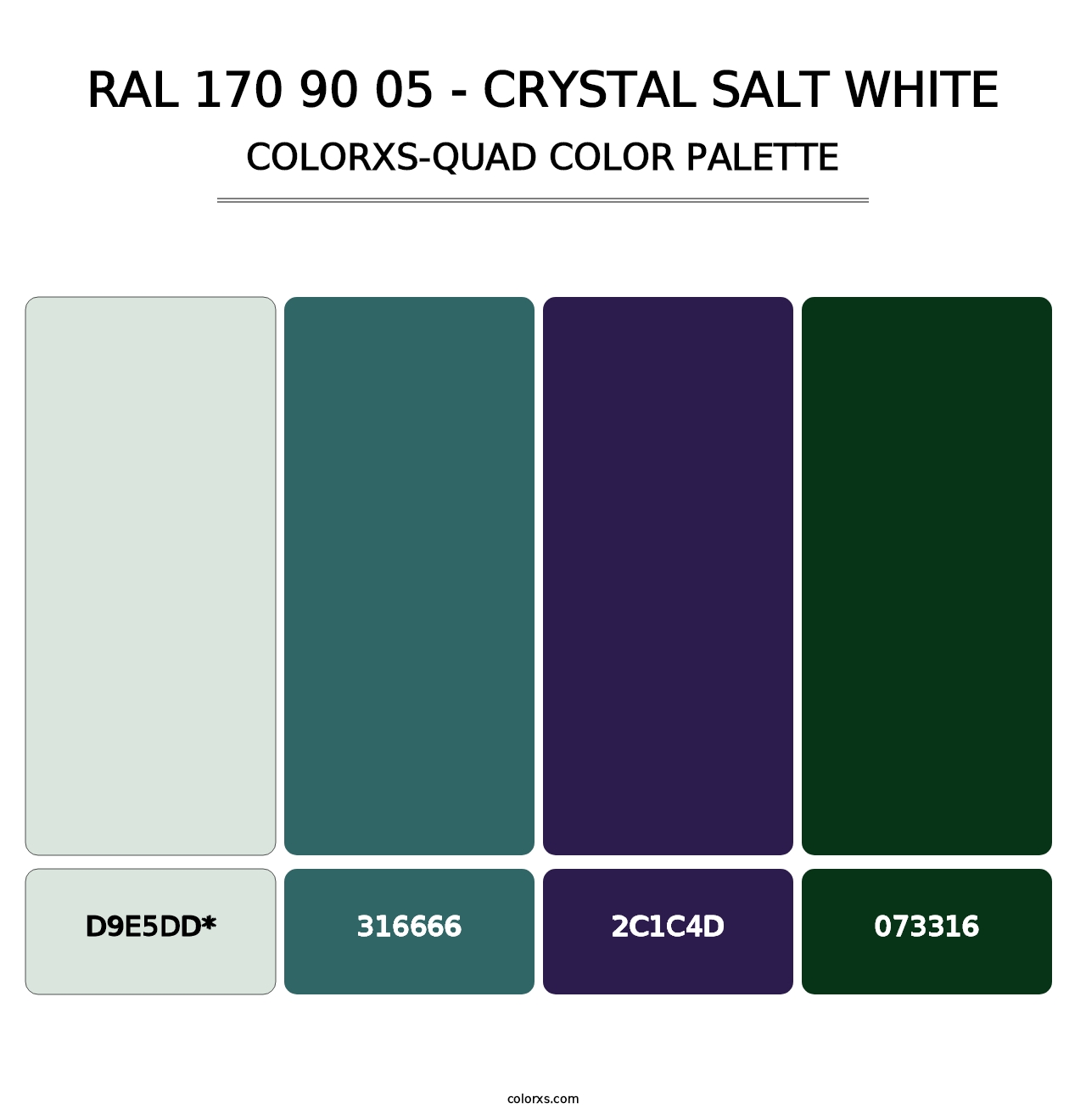 RAL 170 90 05 - Crystal Salt White - Colorxs Quad Palette