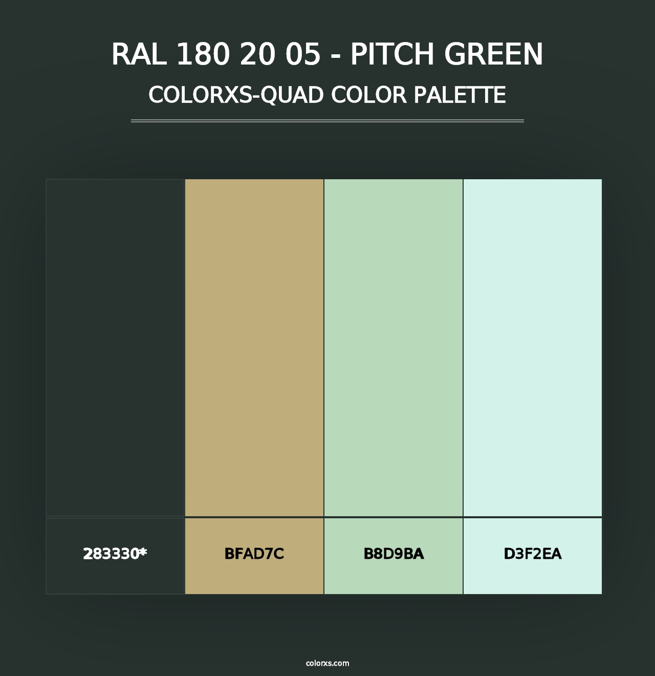 RAL 180 20 05 - Pitch Green - Colorxs Quad Palette