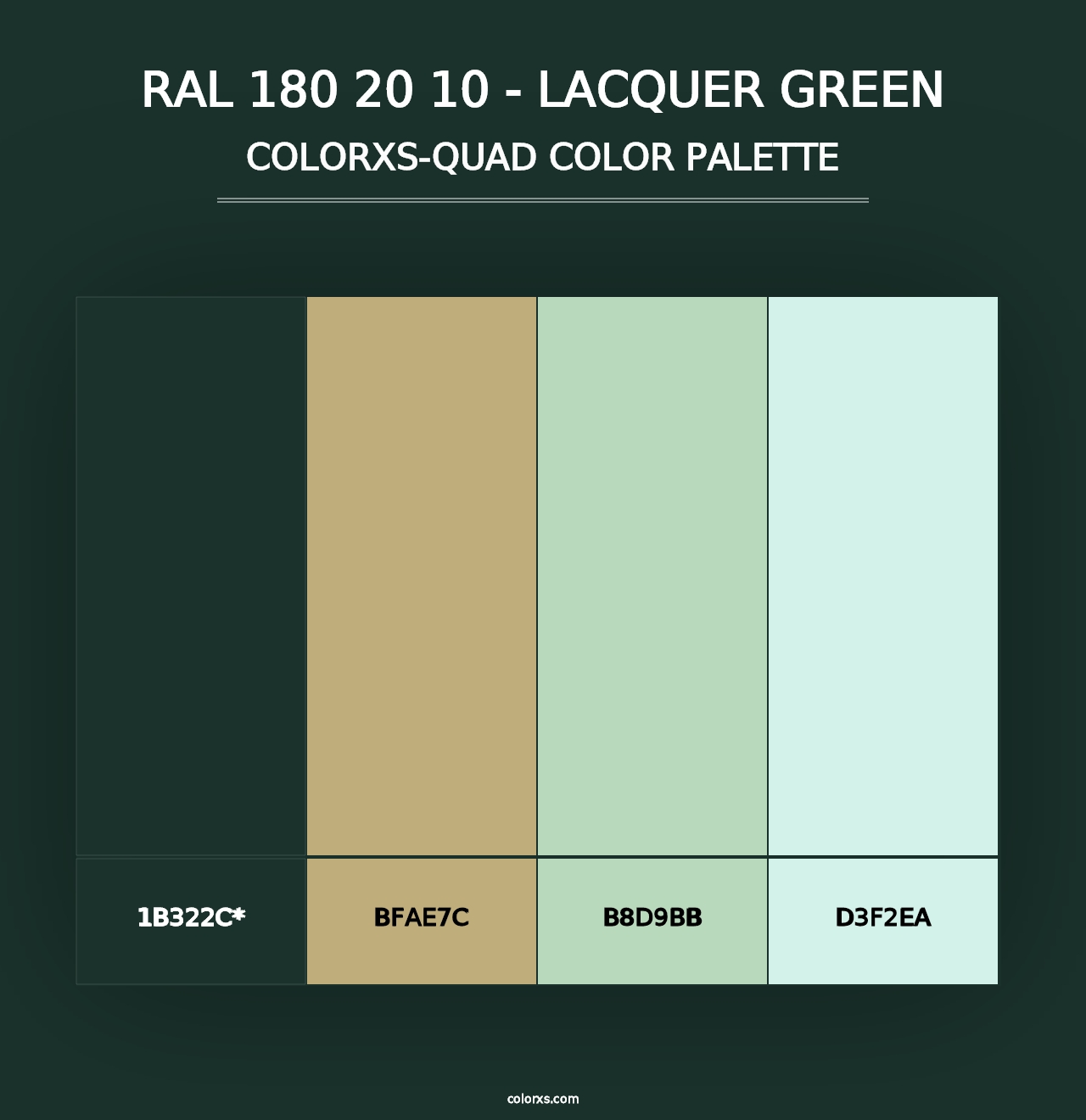 RAL 180 20 10 - Lacquer Green - Colorxs Quad Palette