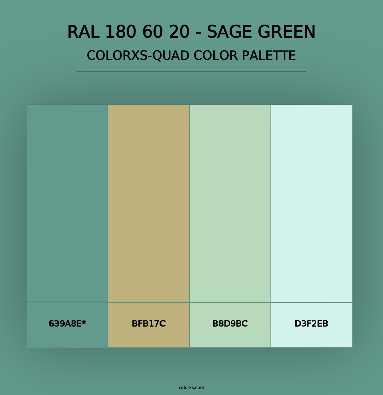 RAL 180 60 20 - Sage Green - Colorxs Quad Palette