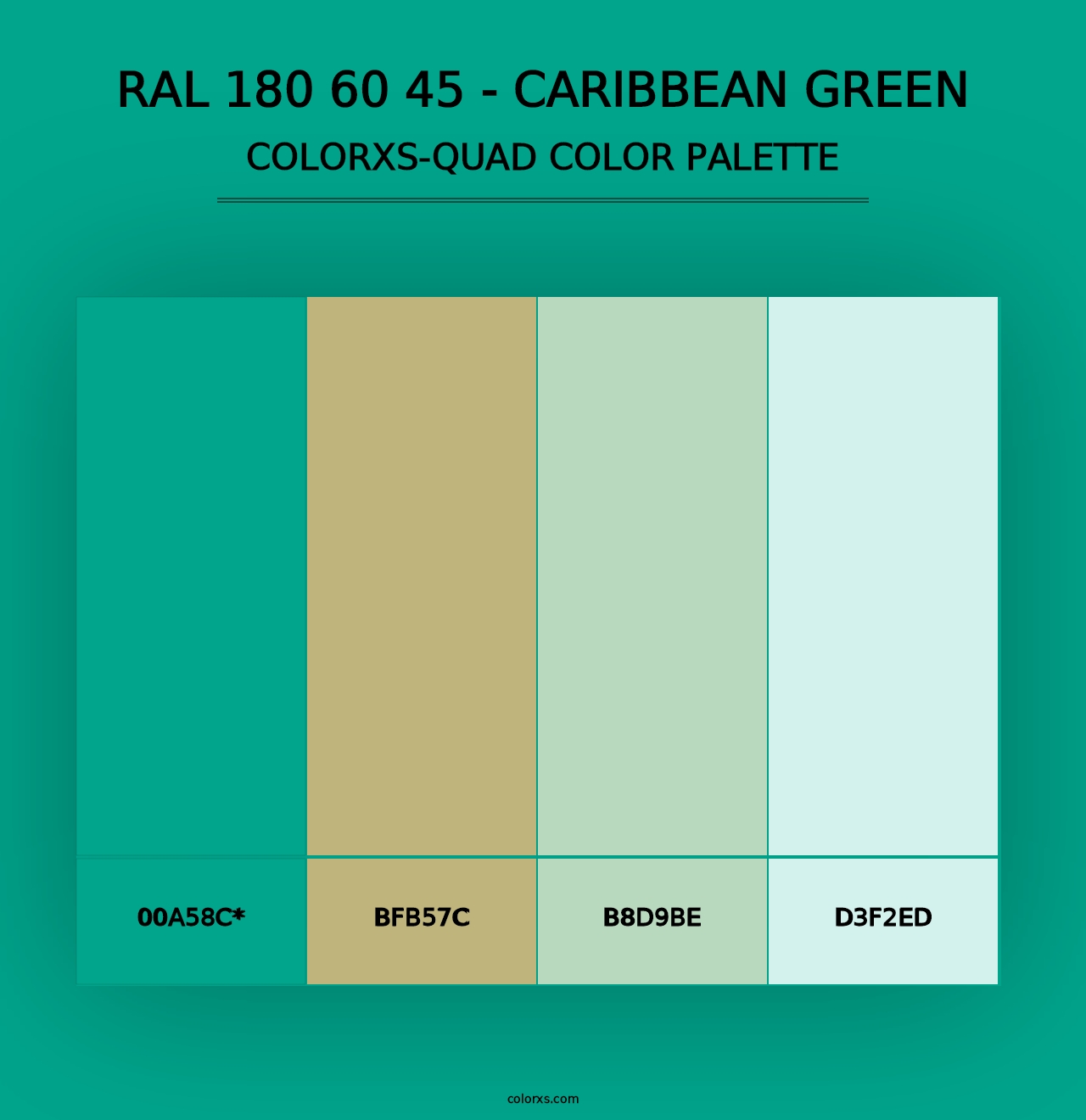 RAL 180 60 45 - Caribbean Green - Colorxs Quad Palette