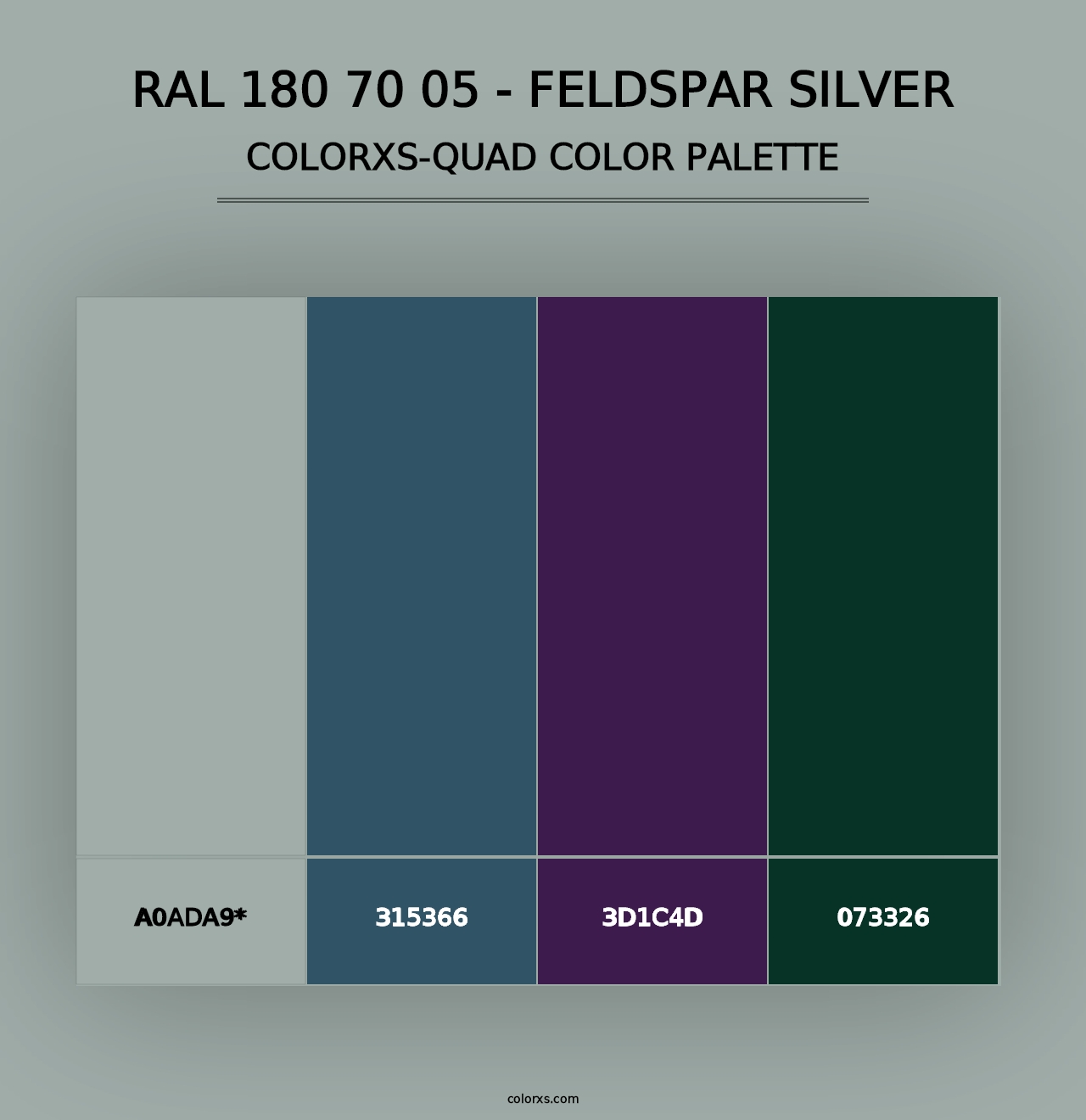 RAL 180 70 05 - Feldspar Silver - Colorxs Quad Palette