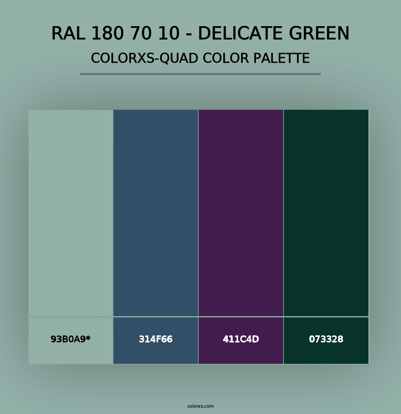 RAL 180 70 10 - Delicate Green - Colorxs Quad Palette