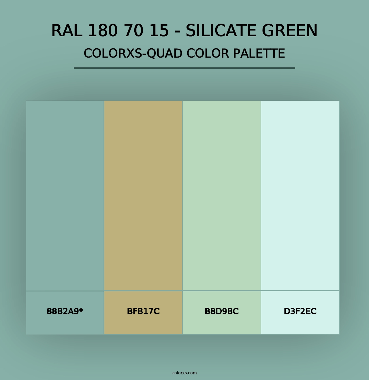 RAL 180 70 15 - Silicate Green - Colorxs Quad Palette