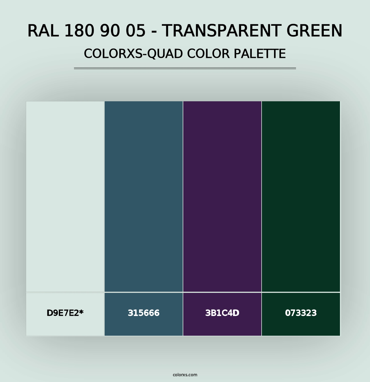 RAL 180 90 05 - Transparent Green - Colorxs Quad Palette