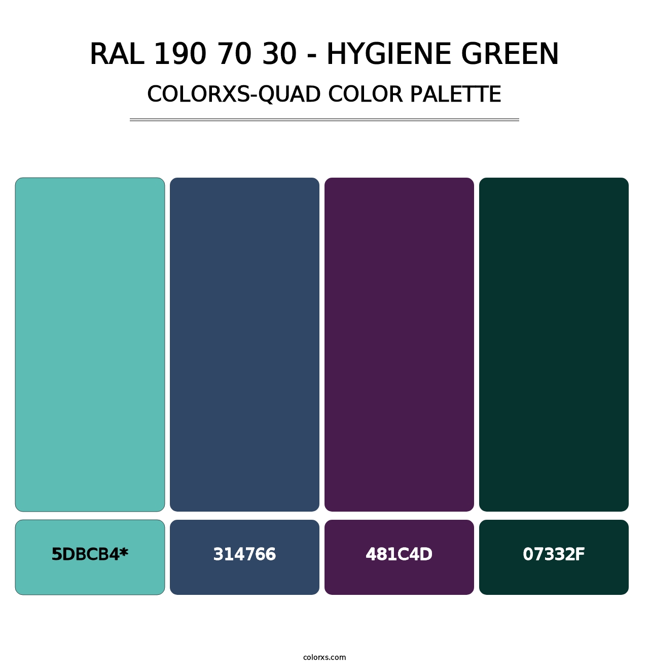 RAL 190 70 30 - Hygiene Green - Colorxs Quad Palette