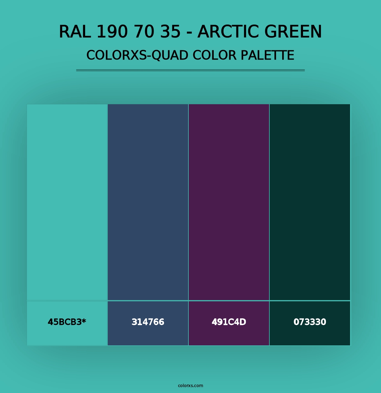 RAL 190 70 35 - Arctic Green - Colorxs Quad Palette