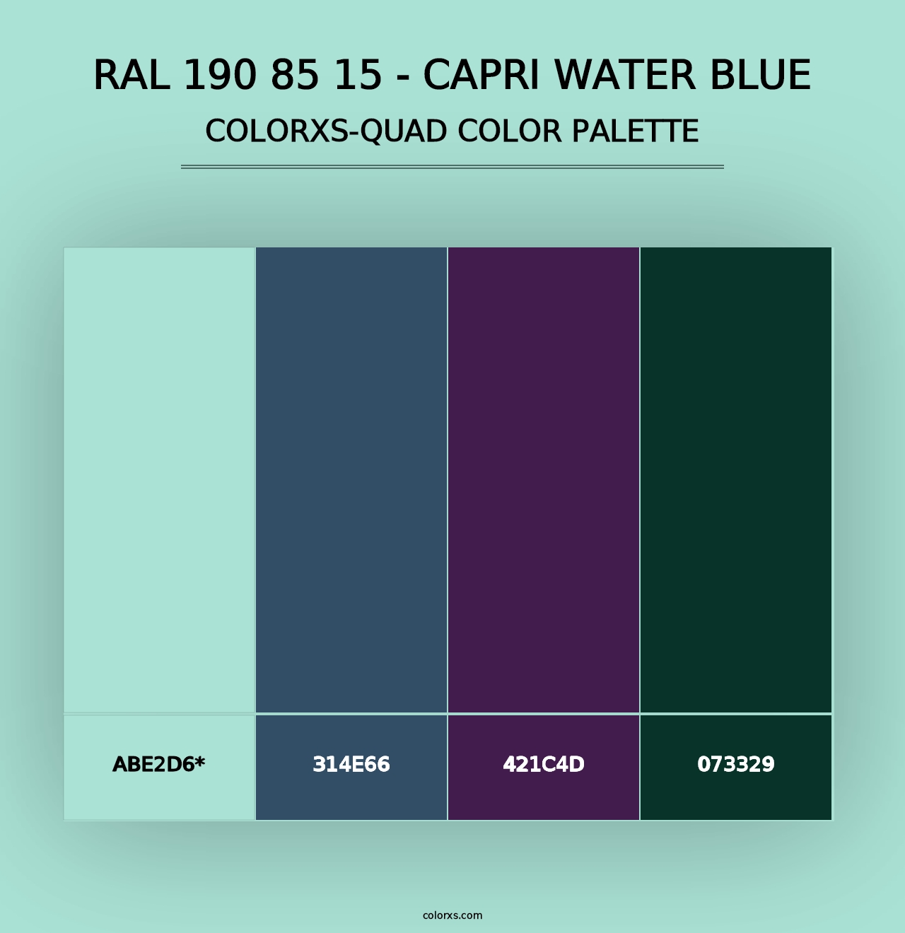 RAL 190 85 15 - Capri Water Blue - Colorxs Quad Palette