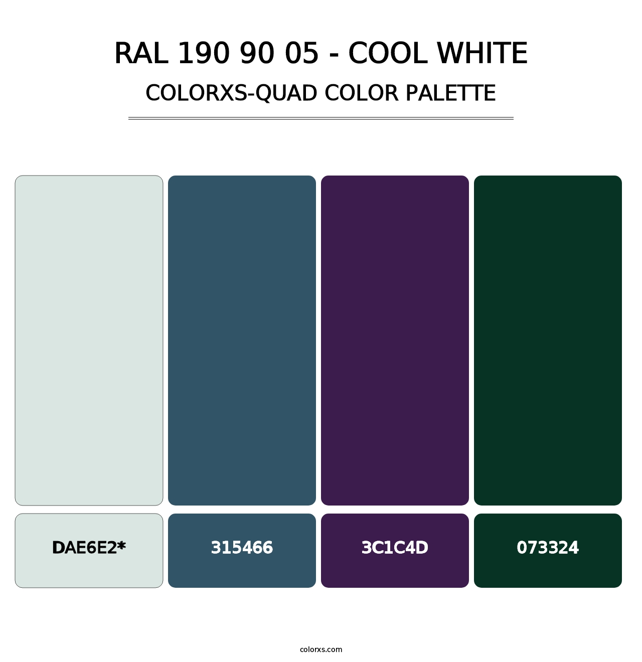 RAL 190 90 05 - Cool White - Colorxs Quad Palette