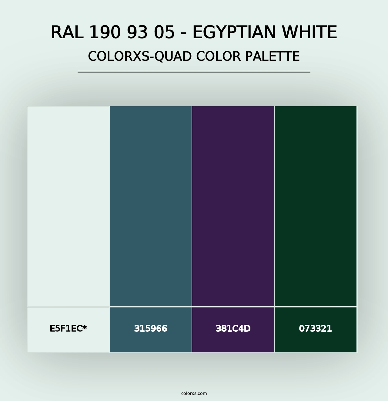 RAL 190 93 05 - Egyptian White - Colorxs Quad Palette