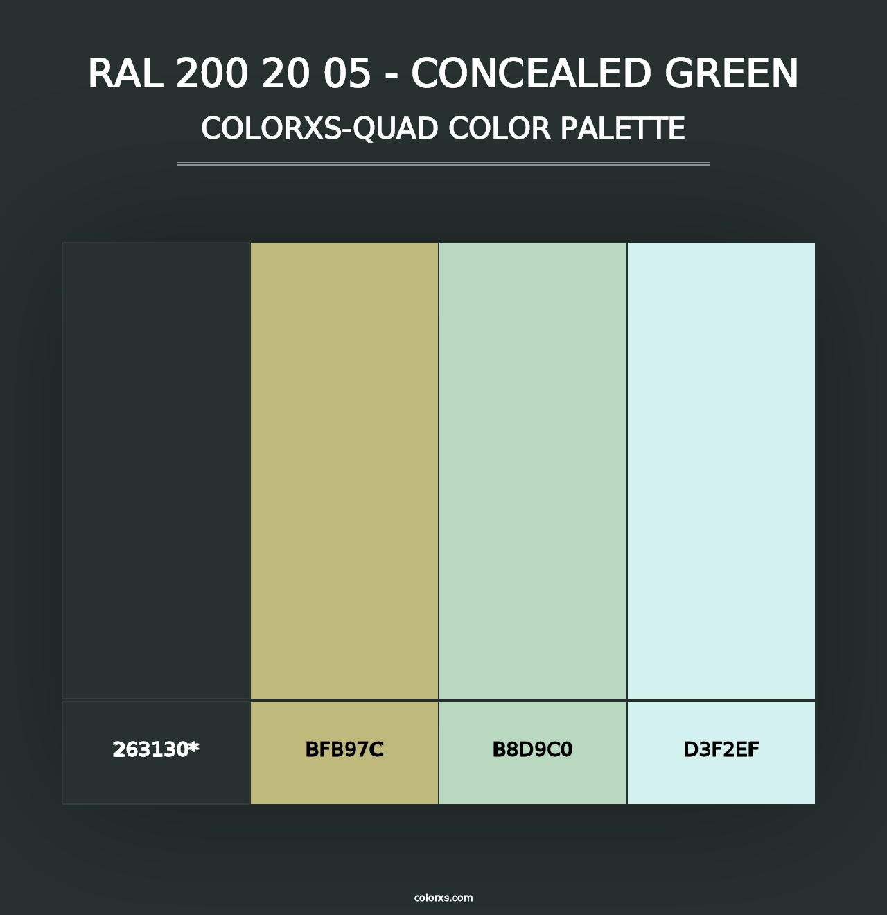 RAL 200 20 05 - Concealed Green - Colorxs Quad Palette