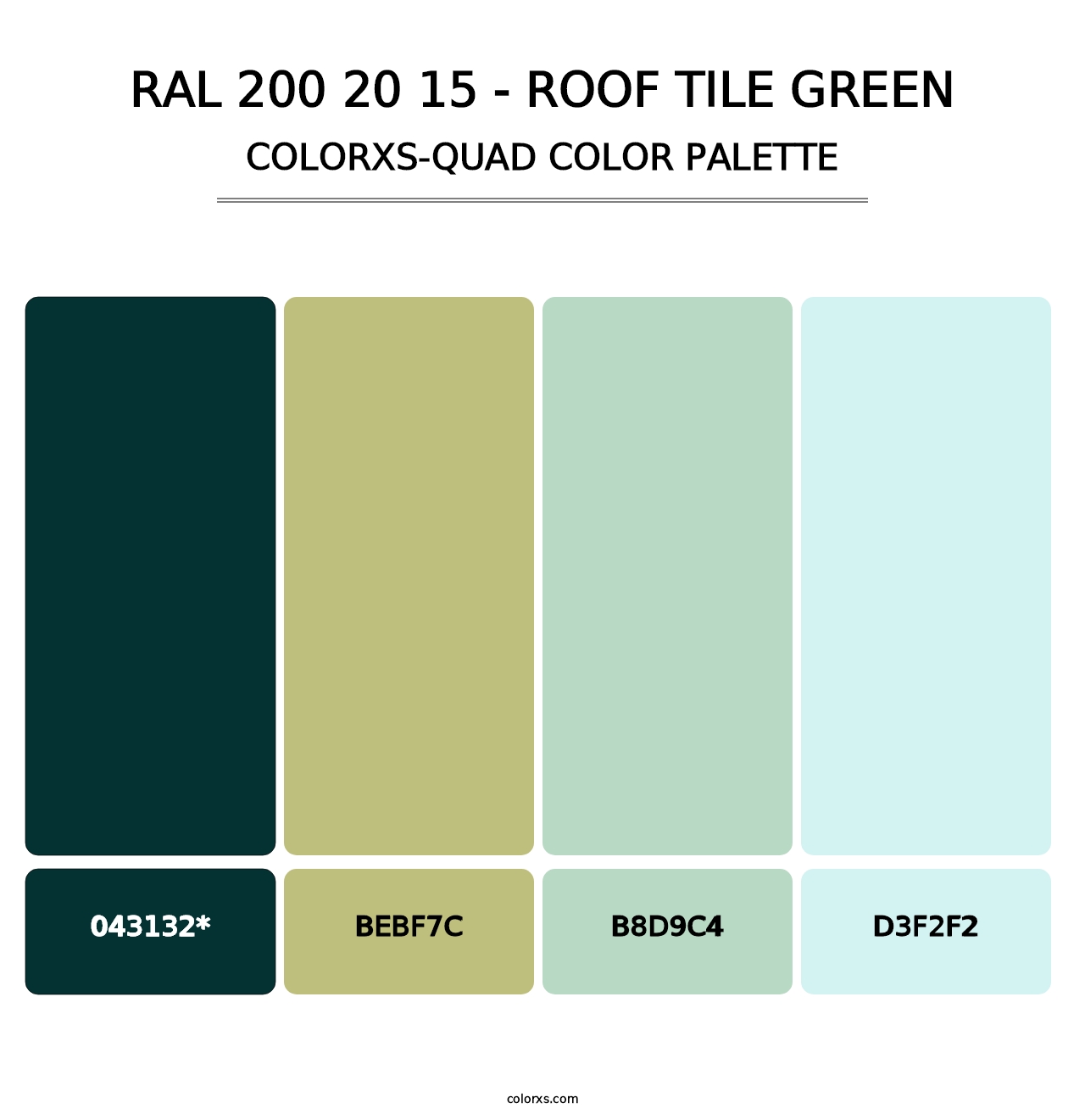 RAL 200 20 15 - Roof Tile Green - Colorxs Quad Palette