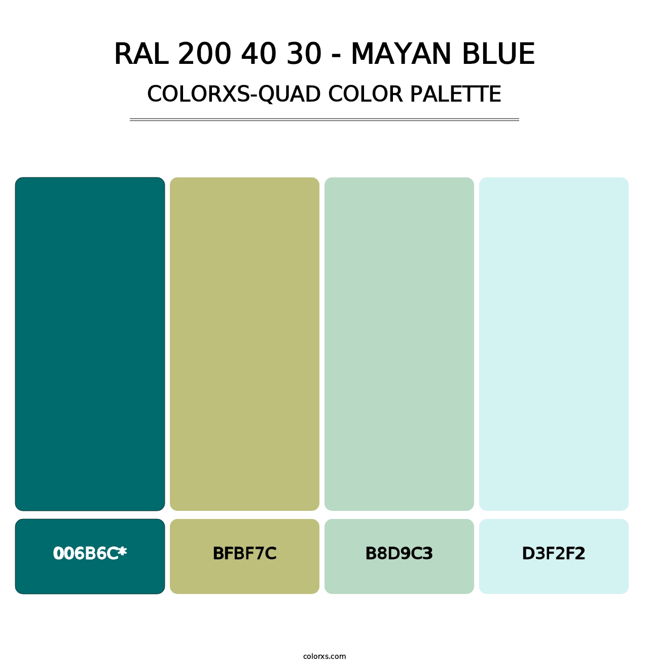 RAL 200 40 30 - Mayan Blue - Colorxs Quad Palette