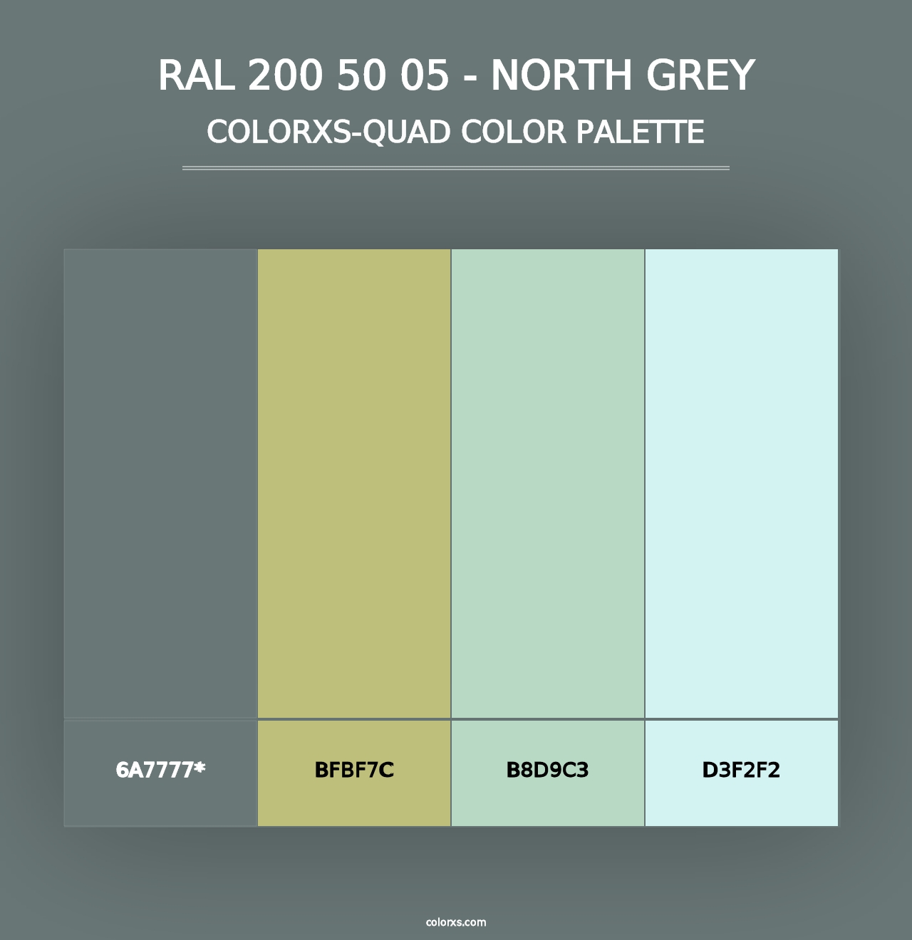 RAL 200 50 05 - North Grey - Colorxs Quad Palette