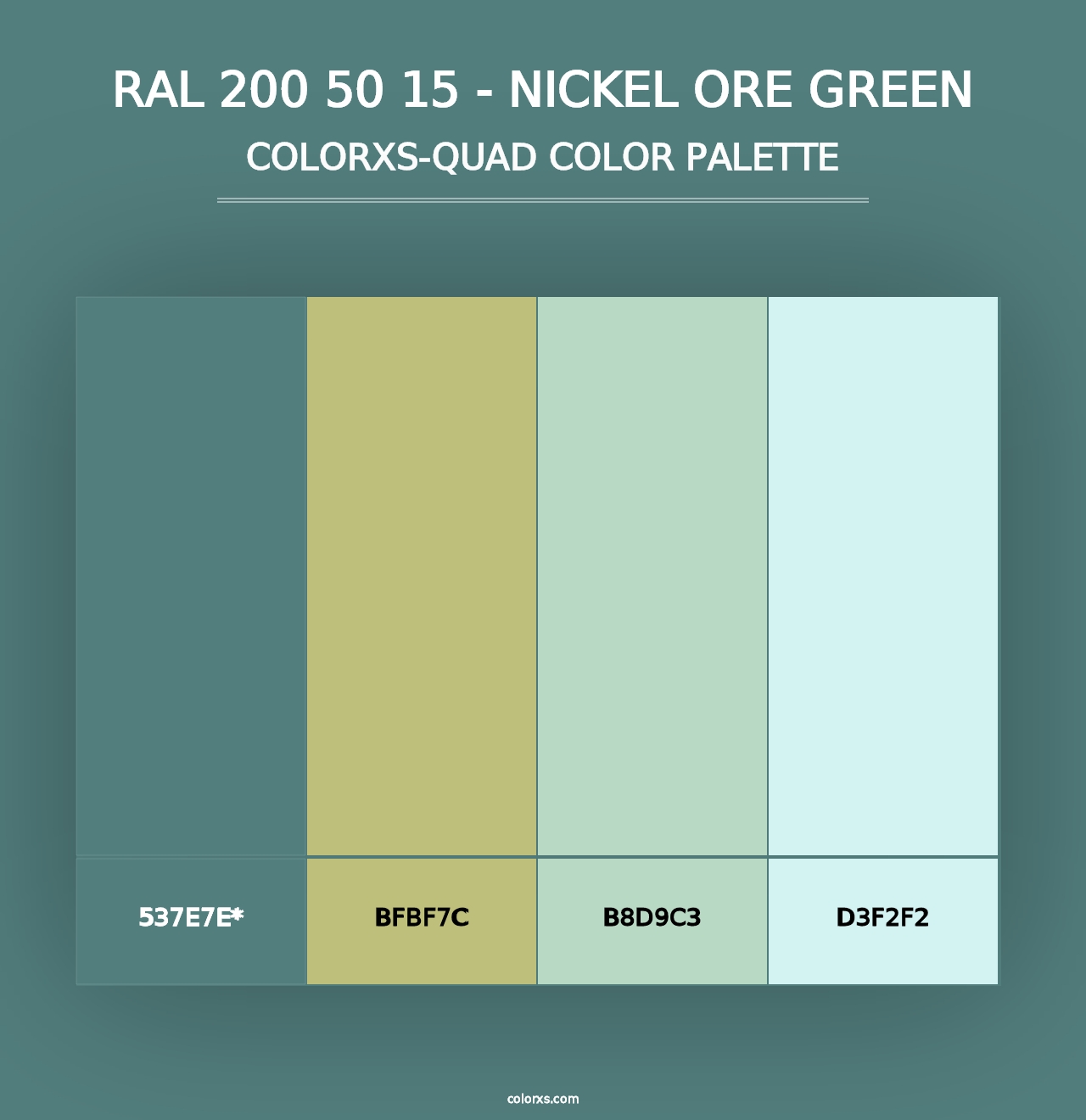 RAL 200 50 15 - Nickel Ore Green - Colorxs Quad Palette