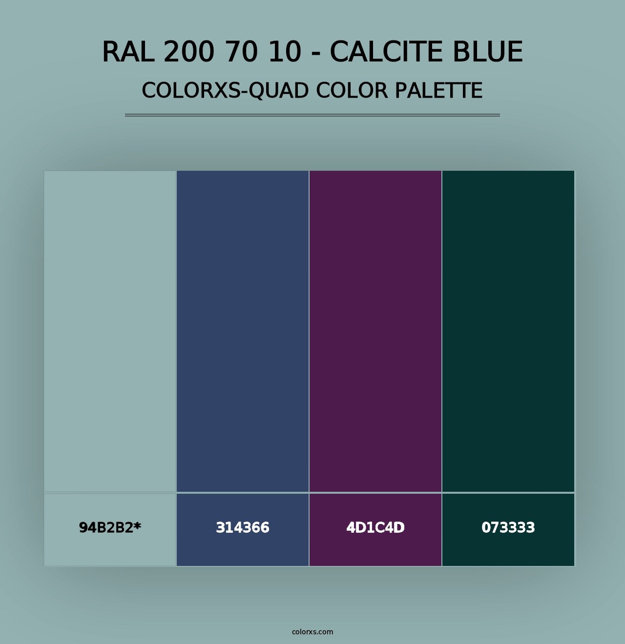 RAL 200 70 10 - Calcite Blue - Colorxs Quad Palette