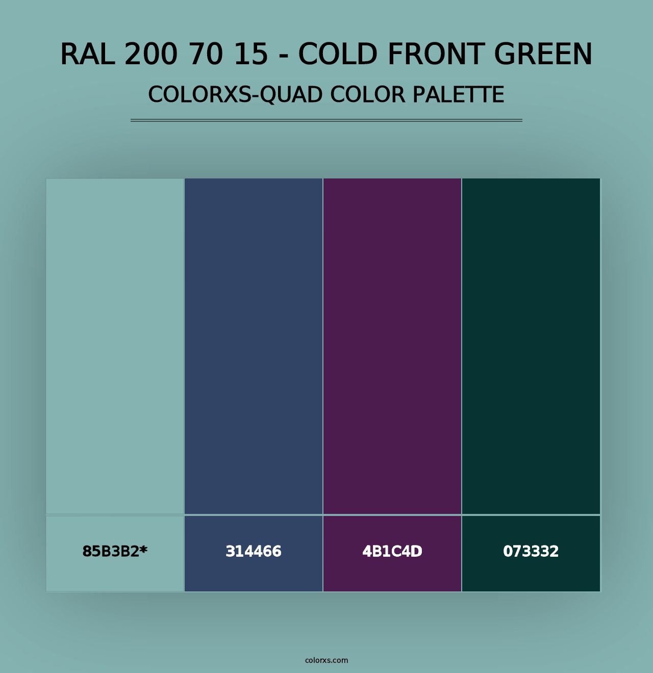 RAL 200 70 15 - Cold Front Green - Colorxs Quad Palette