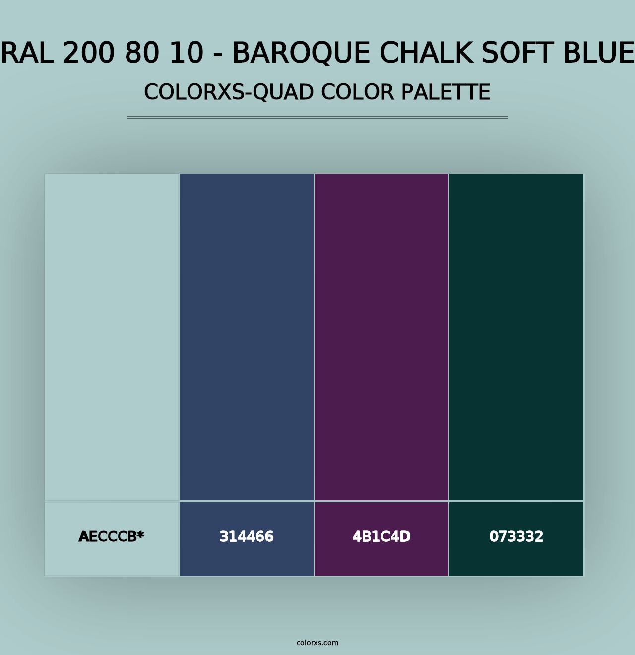 RAL 200 80 10 - Baroque Chalk Soft Blue - Colorxs Quad Palette