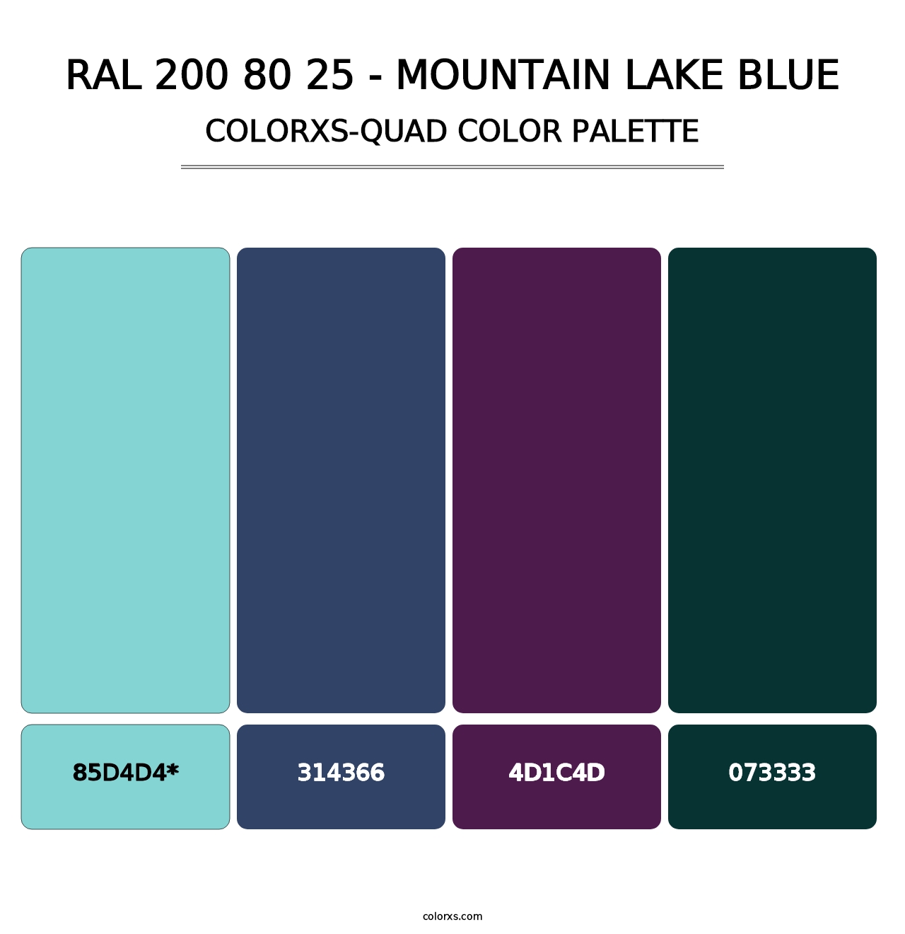 RAL 200 80 25 - Mountain Lake Blue - Colorxs Quad Palette