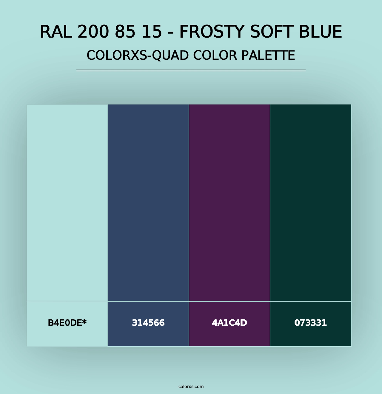 RAL 200 85 15 - Frosty Soft Blue - Colorxs Quad Palette