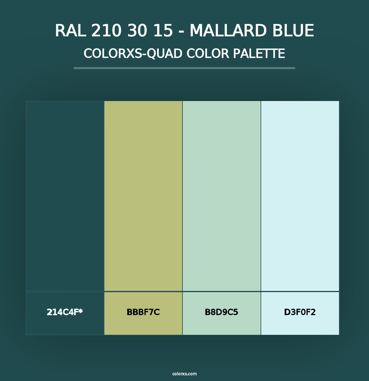 RAL 210 30 15 - Mallard Blue - Colorxs Quad Palette