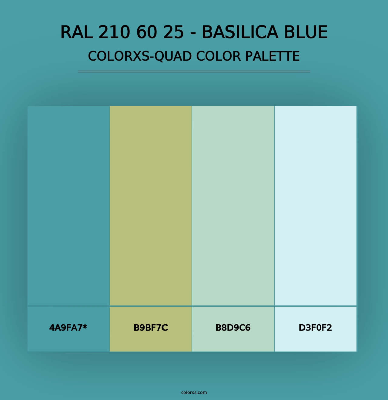 RAL 210 60 25 - Basilica Blue - Colorxs Quad Palette