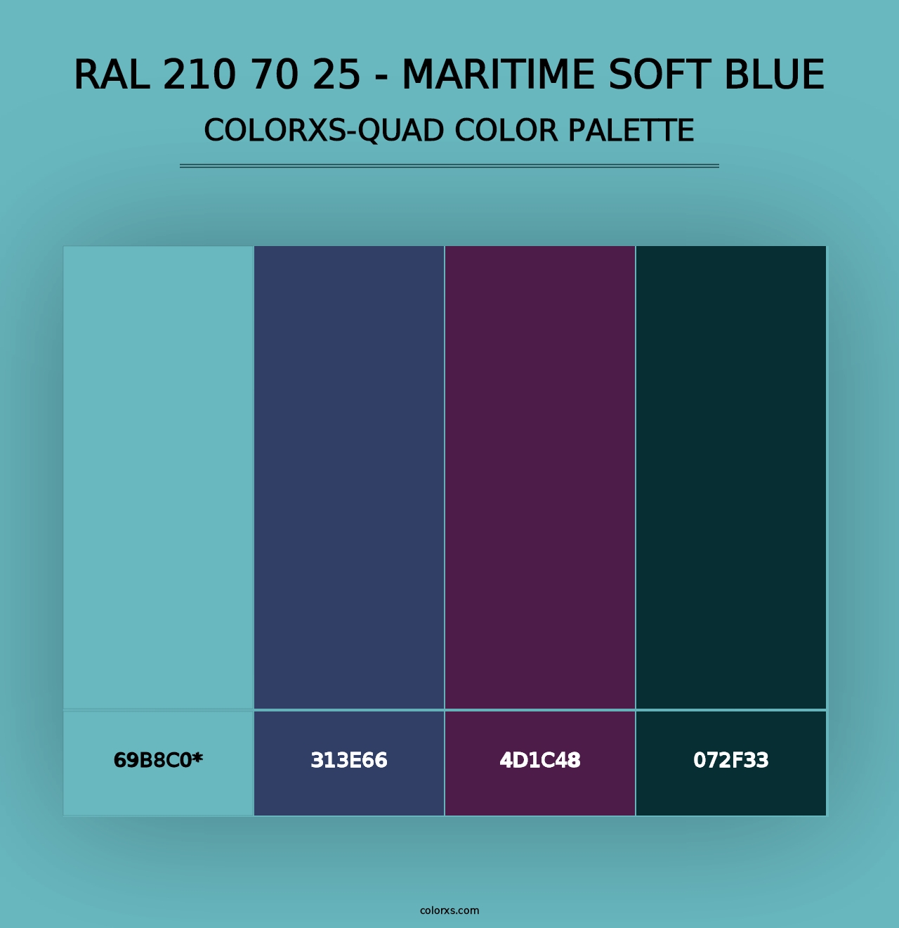 RAL 210 70 25 - Maritime Soft Blue - Colorxs Quad Palette