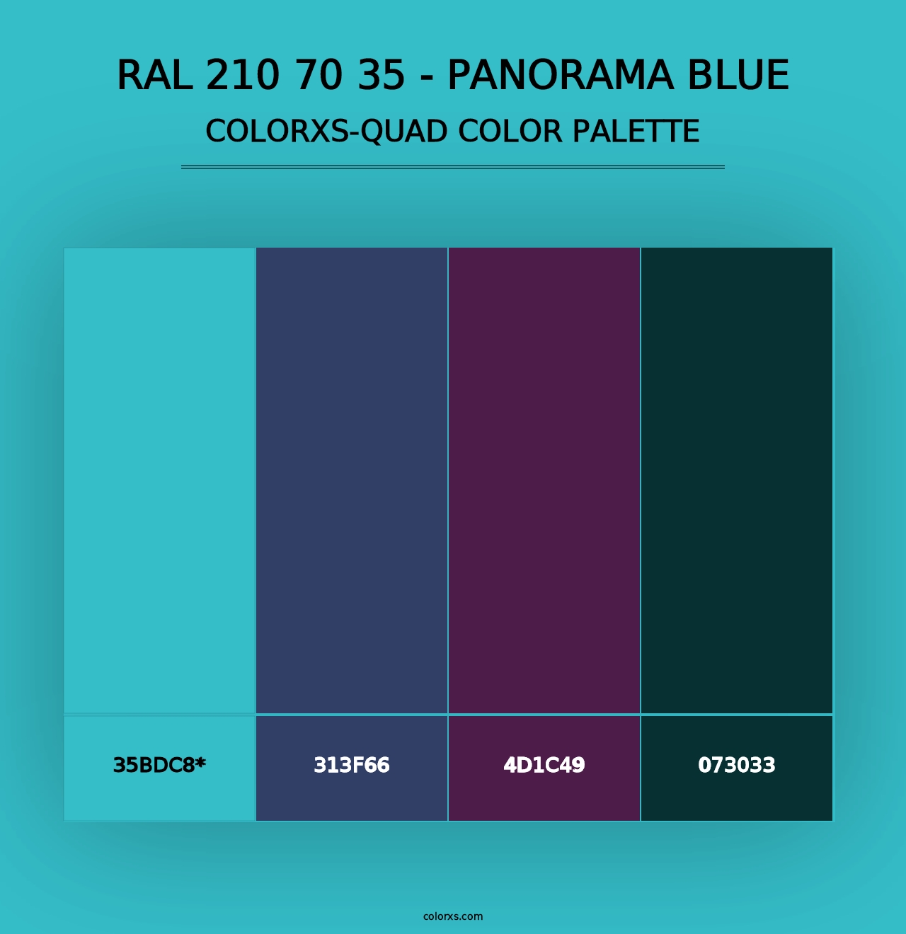 RAL 210 70 35 - Panorama Blue - Colorxs Quad Palette