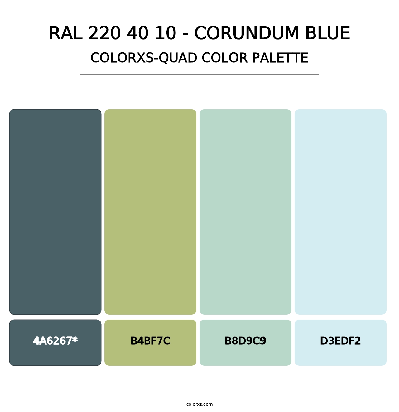 RAL 220 40 10 - Corundum Blue - Colorxs Quad Palette