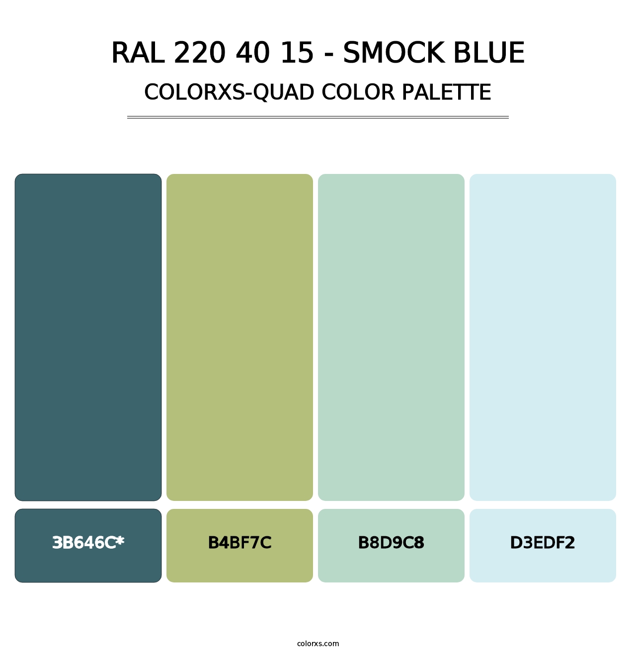 RAL 220 40 15 - Smock Blue - Colorxs Quad Palette