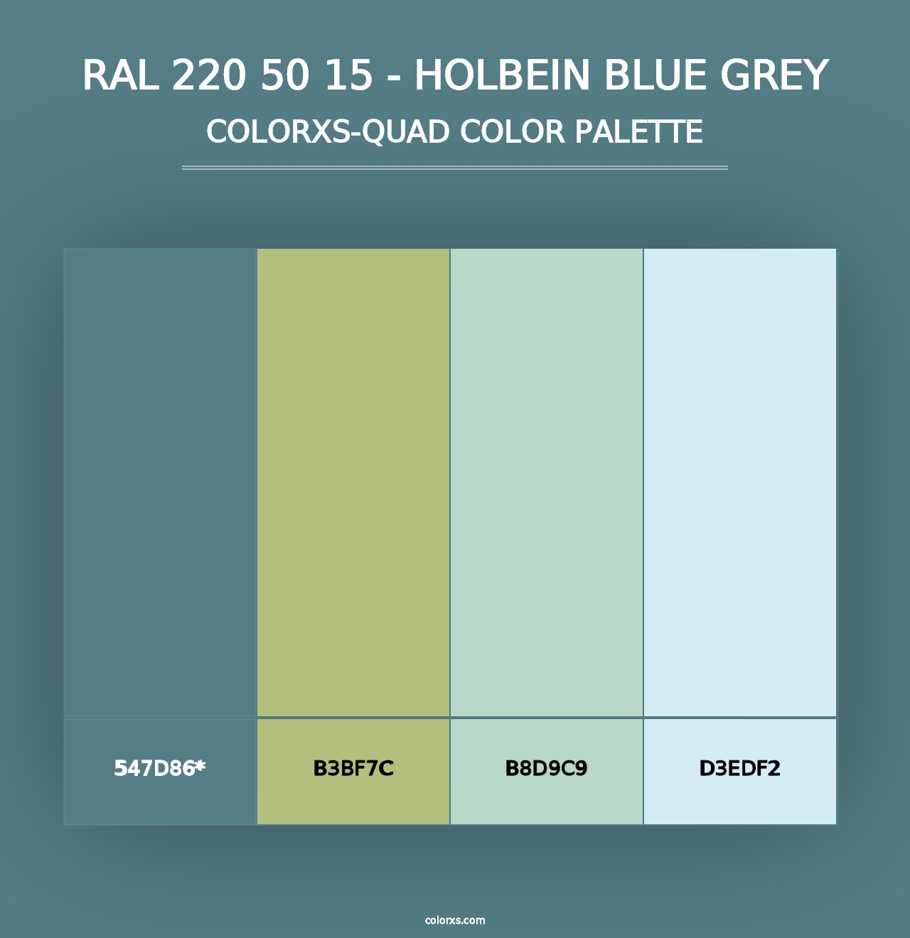 RAL 220 50 15 - Holbein Blue Grey - Colorxs Quad Palette