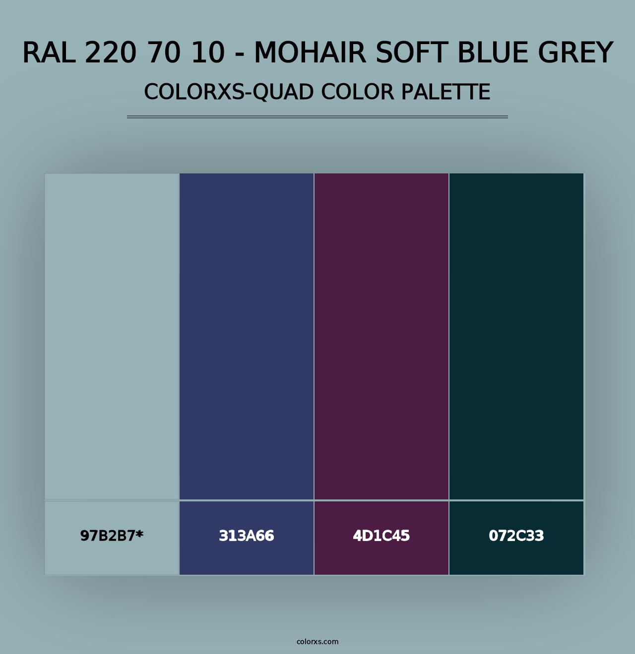 RAL 220 70 10 - Mohair Soft Blue Grey - Colorxs Quad Palette