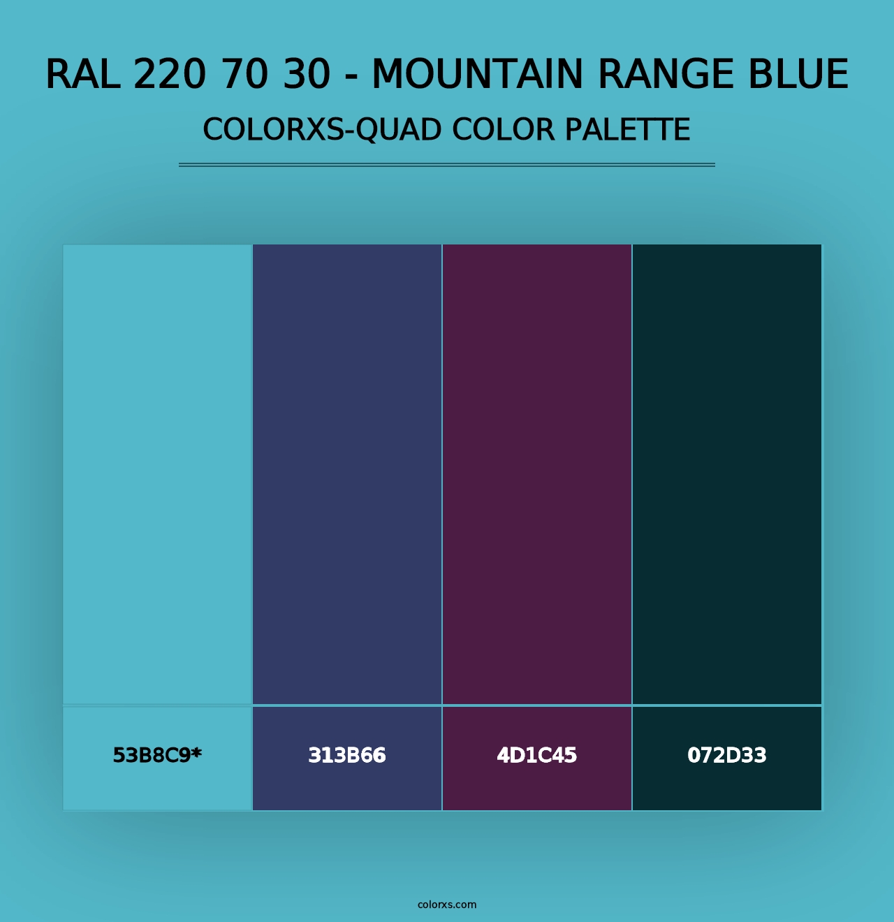 RAL 220 70 30 - Mountain Range Blue - Colorxs Quad Palette