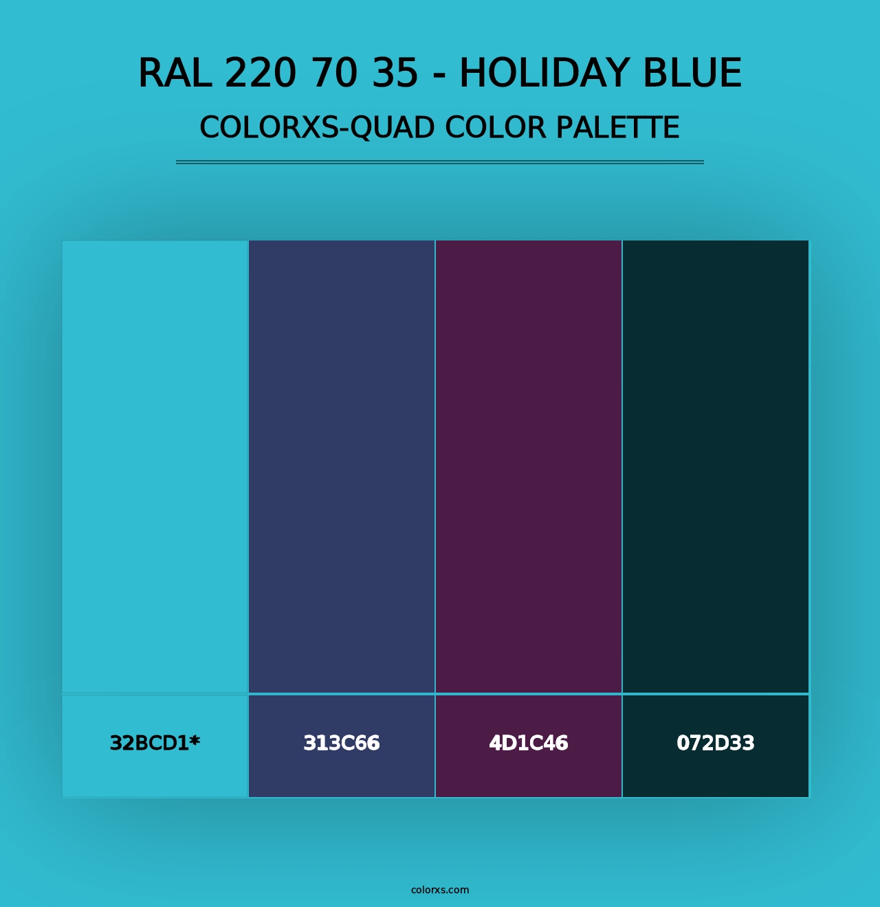 RAL 220 70 35 - Holiday Blue - Colorxs Quad Palette