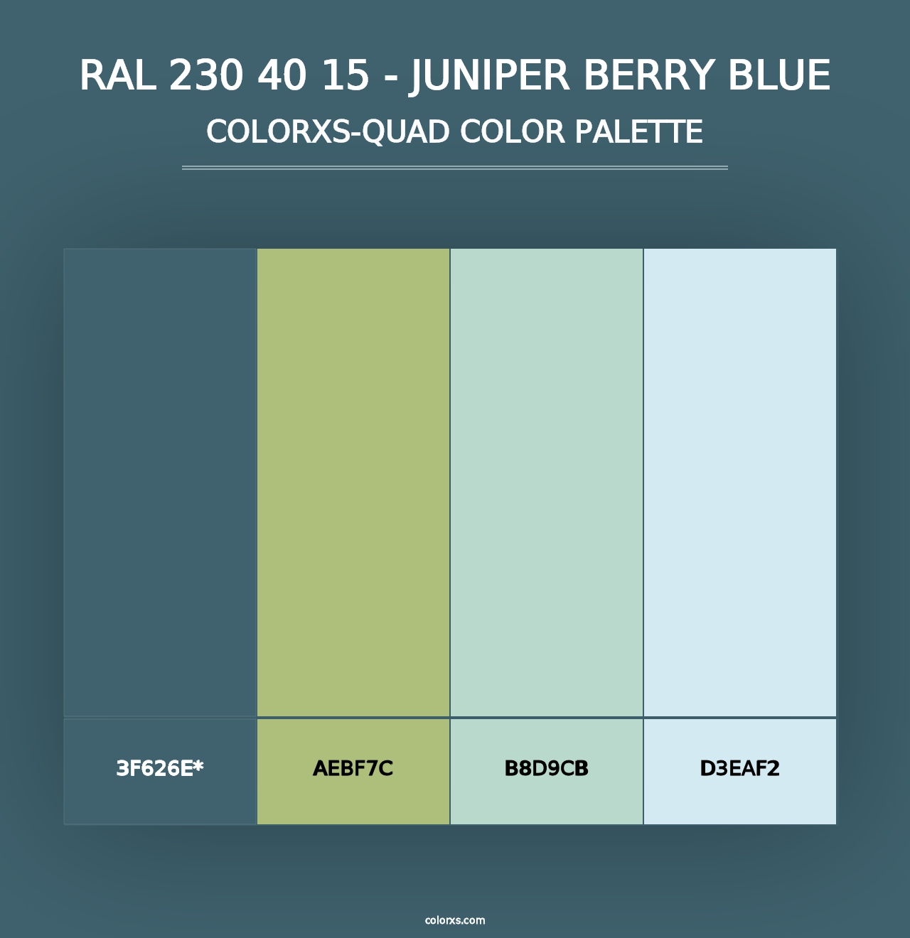 RAL 230 40 15 - Juniper Berry Blue - Colorxs Quad Palette