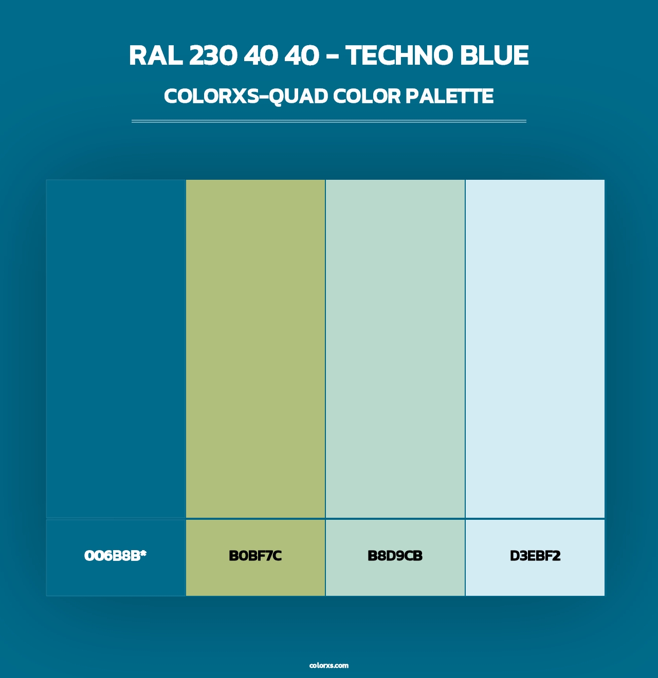 RAL 230 40 40 - Techno Blue - Colorxs Quad Palette