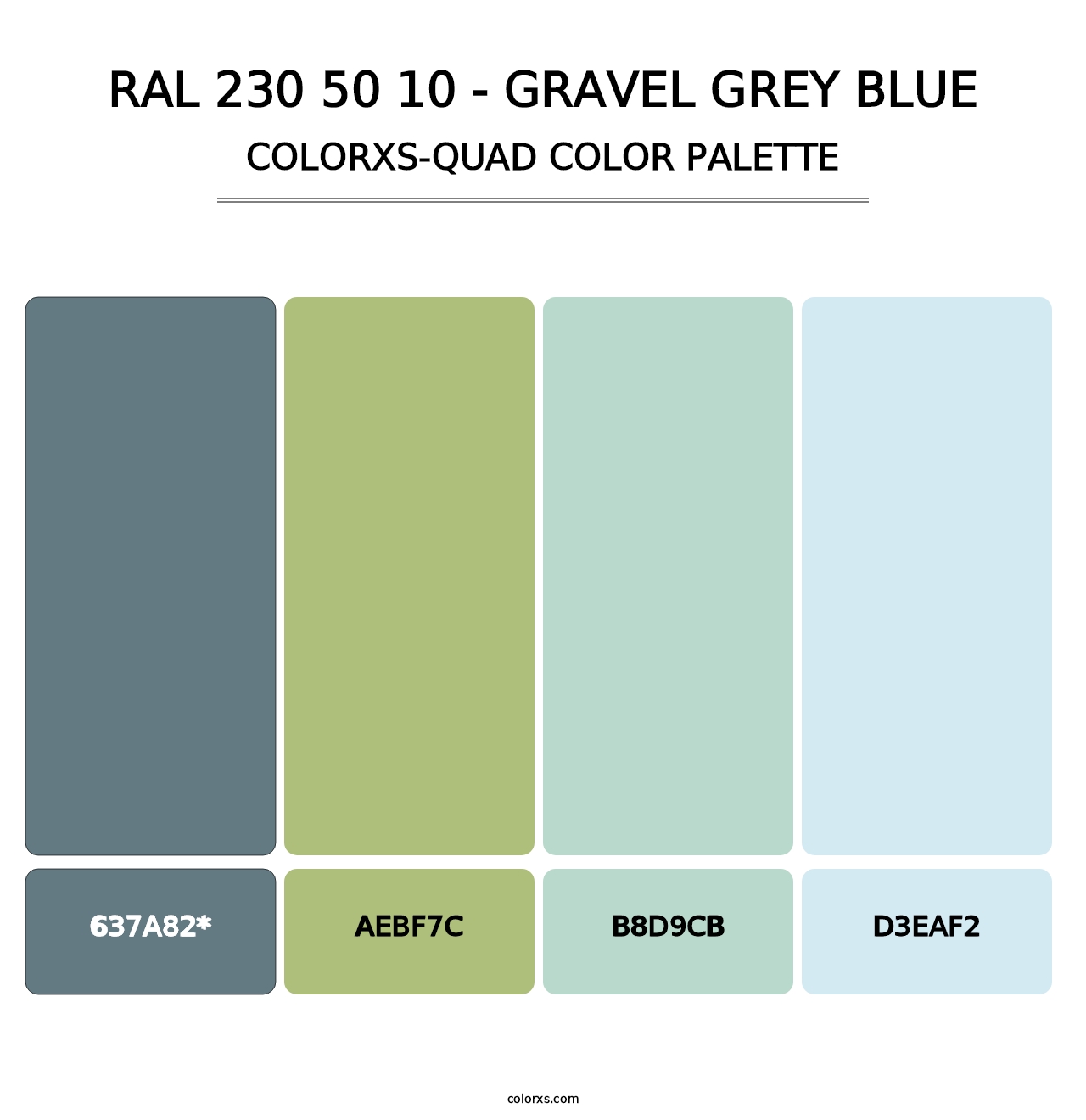 RAL 230 50 10 - Gravel Grey Blue - Colorxs Quad Palette