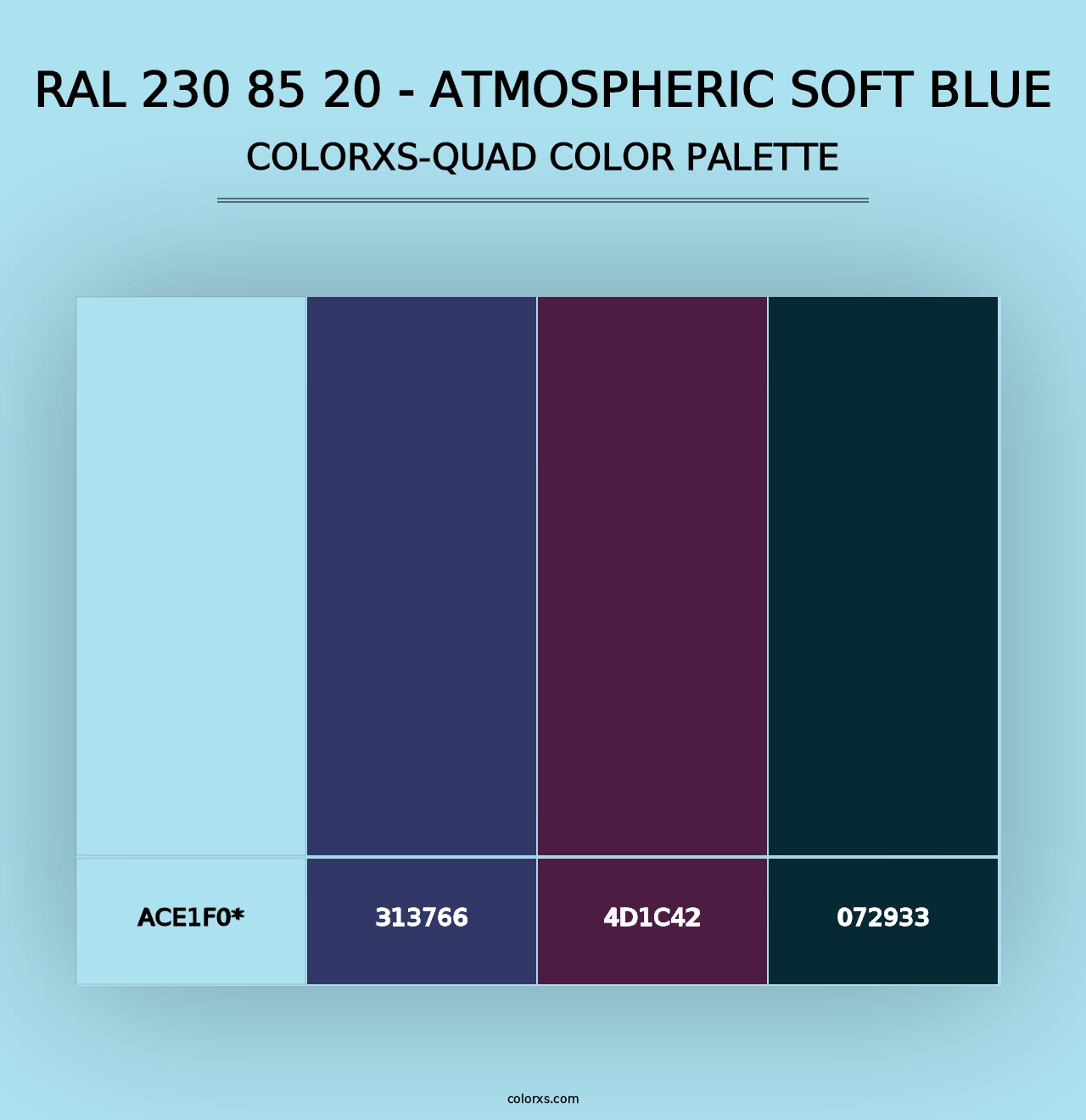 RAL 230 85 20 - Atmospheric Soft Blue - Colorxs Quad Palette