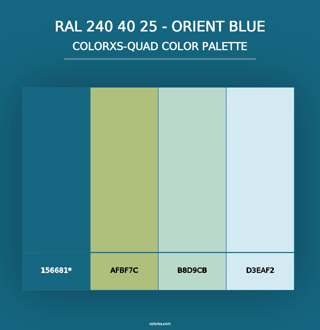 RAL 240 40 25 - Orient Blue - Colorxs Quad Palette