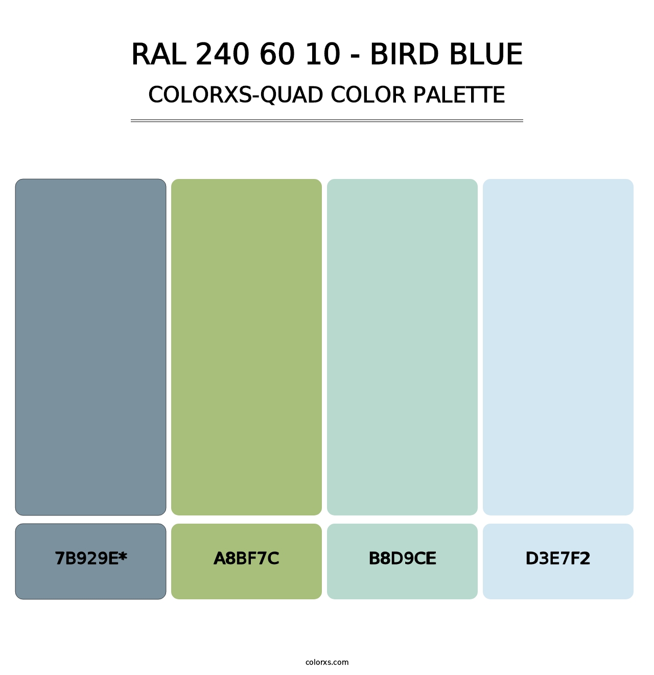 RAL 240 60 10 - Bird Blue - Colorxs Quad Palette