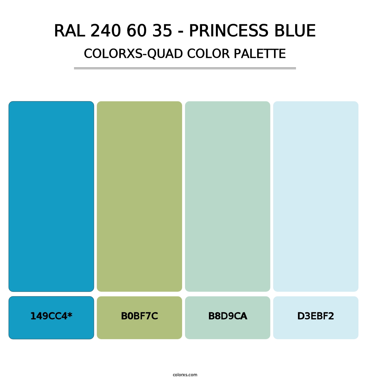 RAL 240 60 35 - Princess Blue - Colorxs Quad Palette