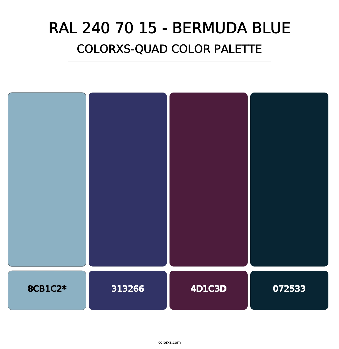 RAL 240 70 15 - Bermuda Blue - Colorxs Quad Palette