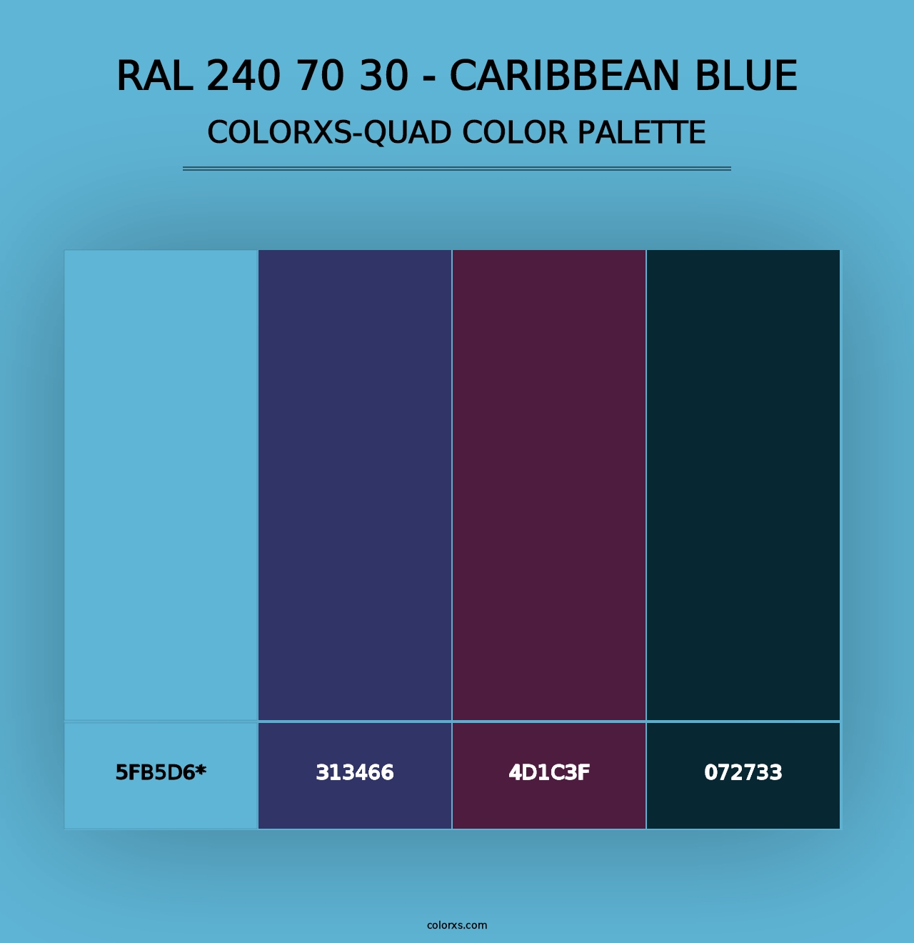 RAL 240 70 30 - Caribbean Blue - Colorxs Quad Palette