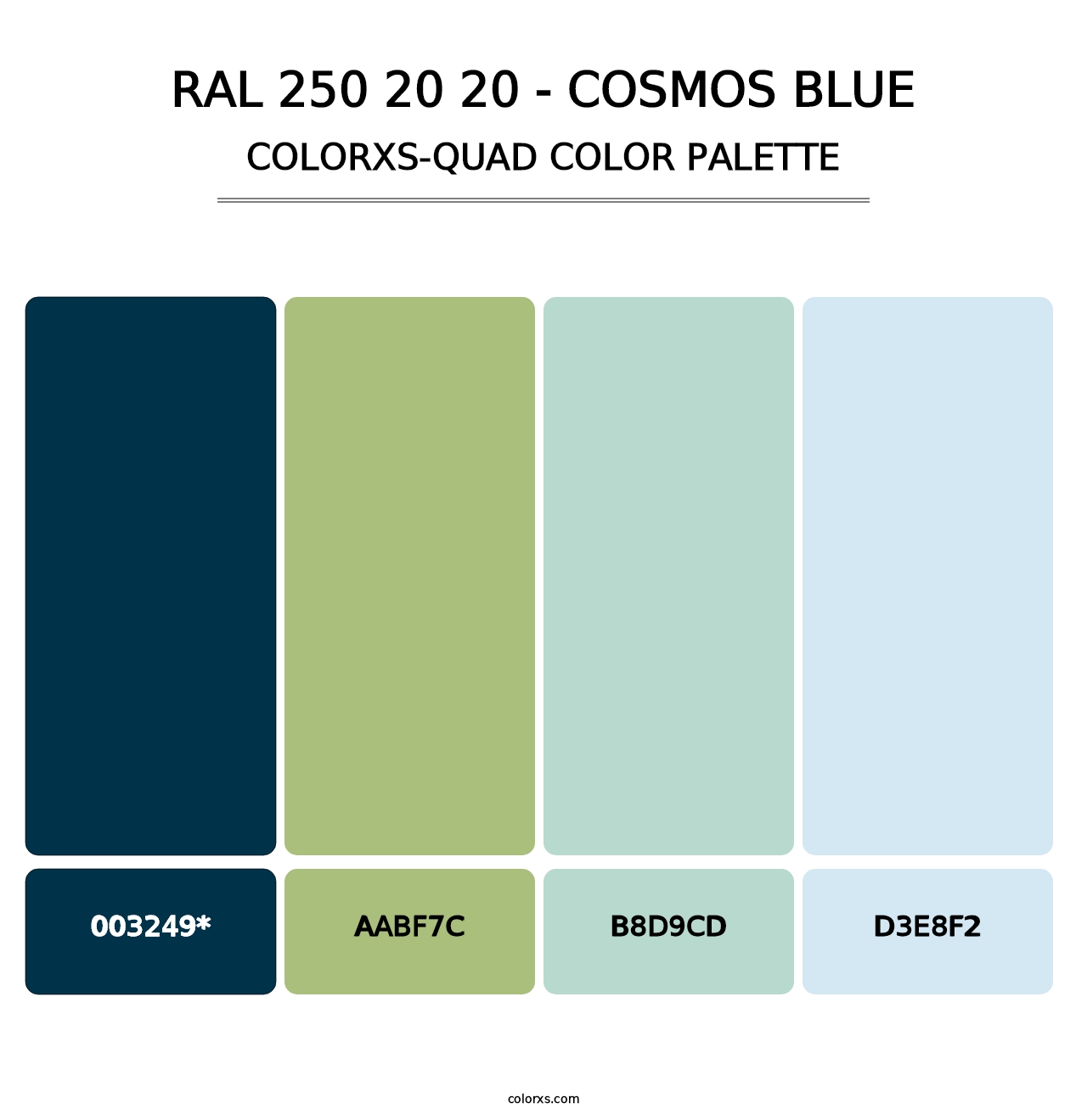 RAL 250 20 20 - Cosmos Blue - Colorxs Quad Palette