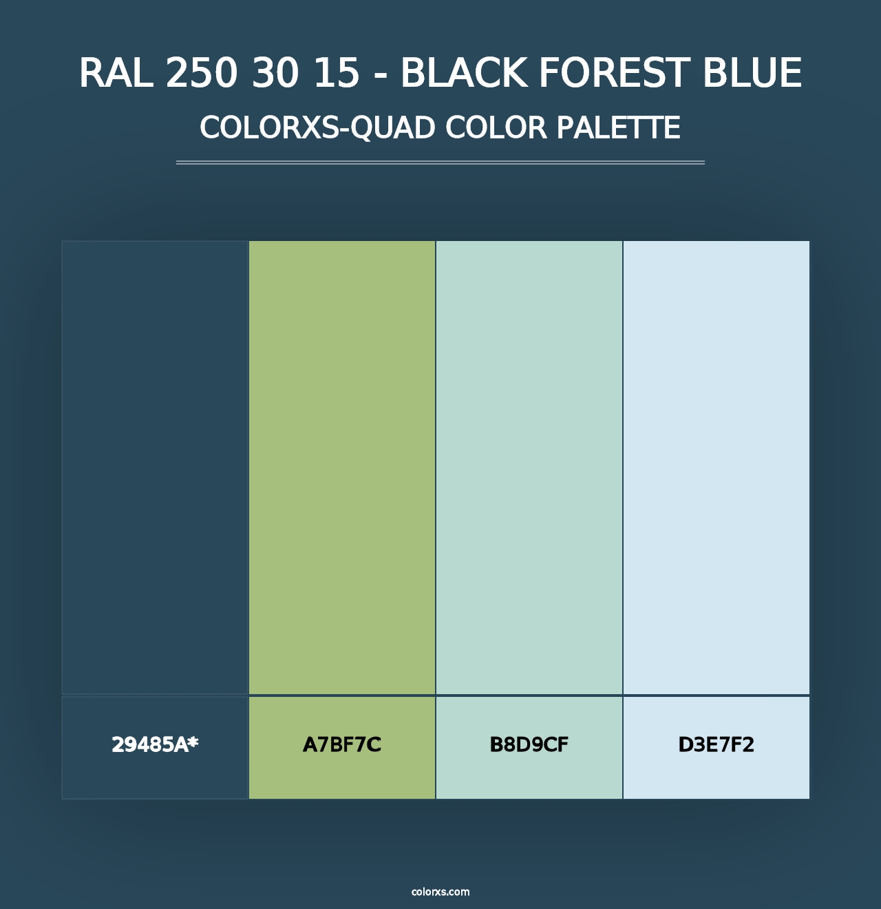 RAL 250 30 15 - Black Forest Blue - Colorxs Quad Palette