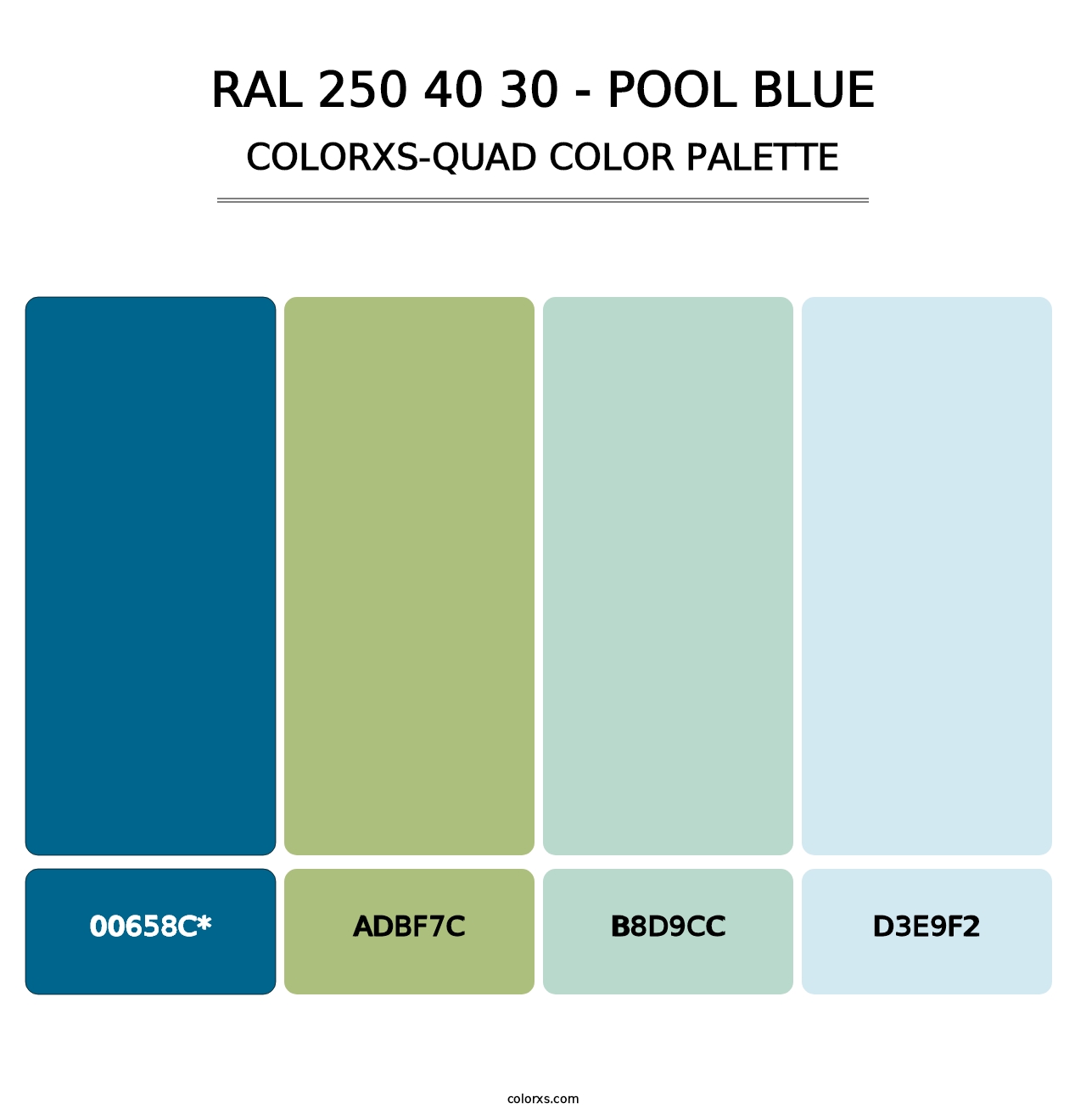 RAL 250 40 30 - Pool Blue - Colorxs Quad Palette